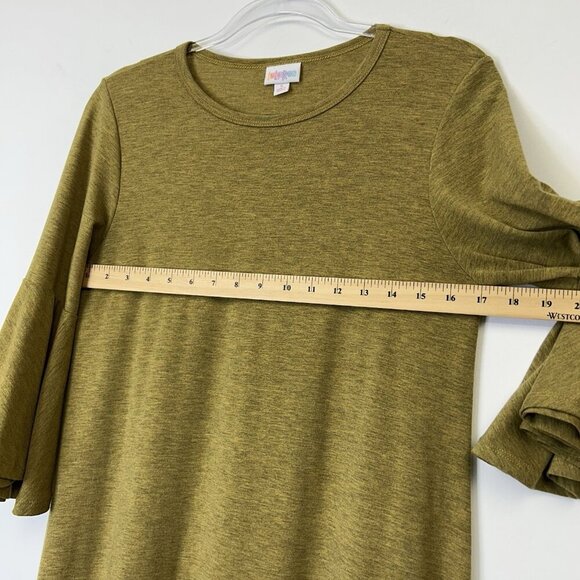 Lularoe Maurine Bell Sleeve Dress Womens Size Small Olive Mustard - Picture 5 of 10